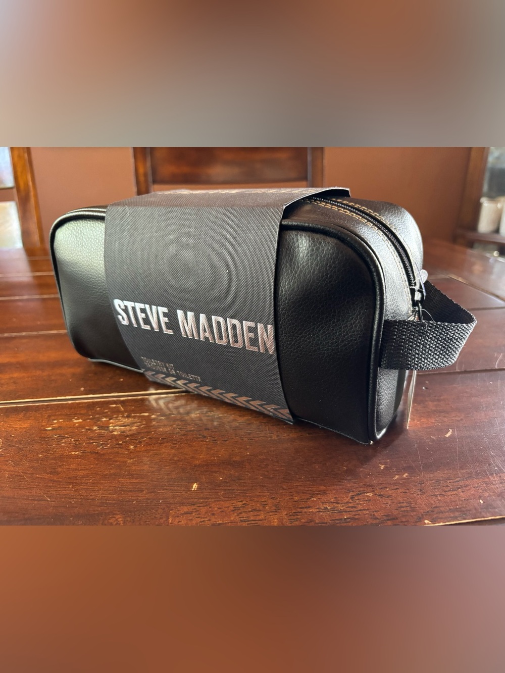 Steve Madden Black Travel Toiletry Kit